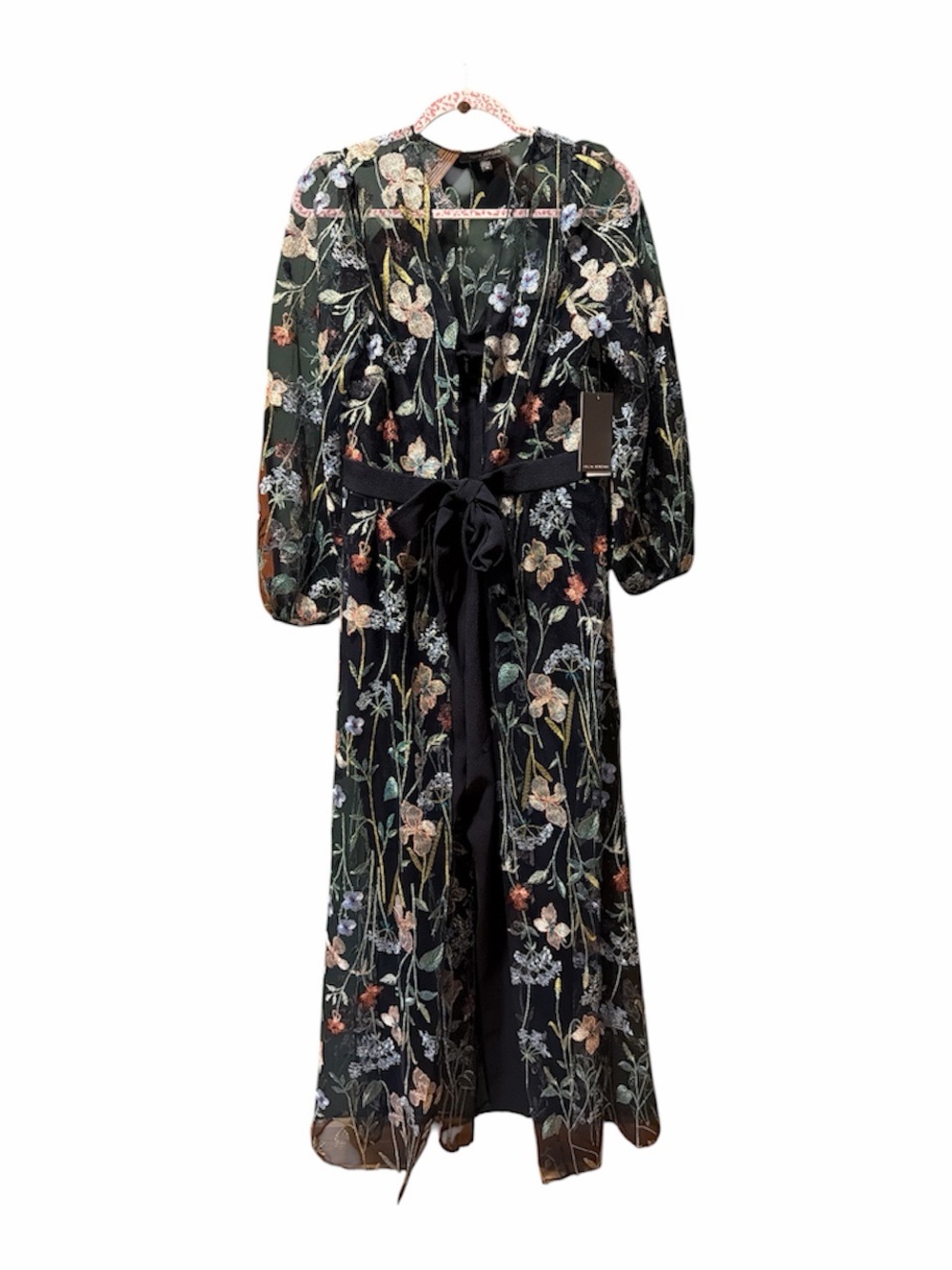 Julia Jordan Navy Multi Embroidered Floral Dress